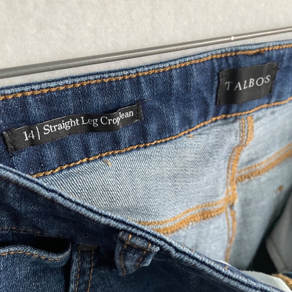 Talbots Straight Leg Cropped Cigarette Stovepipe Jeans in Medium Wash Size 14 - Picture 4 of 10